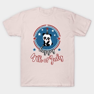 Happy 4th of July Cute Patriot Panda T-Shirt